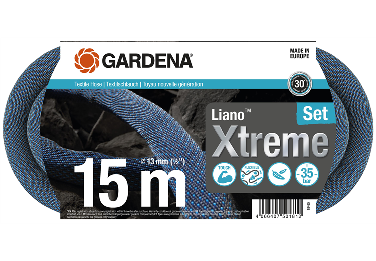 Textile Hose Liano™ Xtreme 13 mm (1/2"), 15 m Set