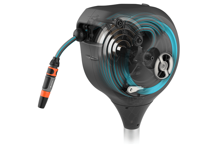 Roll-up 15 Post-Mounted Retractable Hose Reel