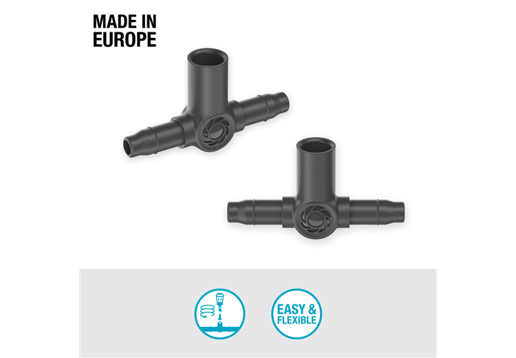T-Joint for Spray Nozzles / Endline Drip Heads 4.6 mm (3/16")