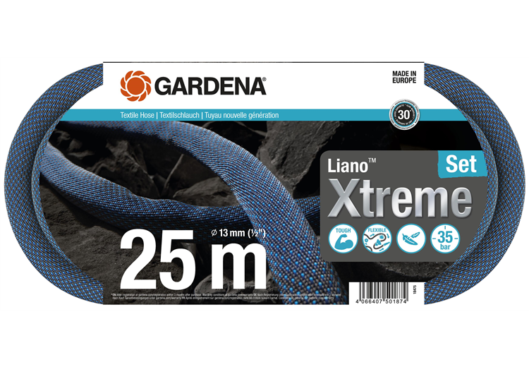 Wąż tekstylny Liano™ Xtreme 25 m – zestaw