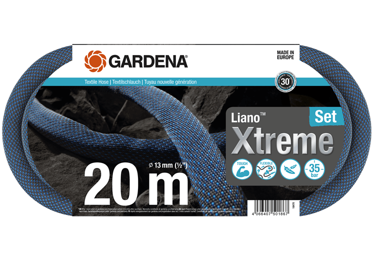 Tekstilinės žarnos Liano™ Xtreme 20 m rinkinys