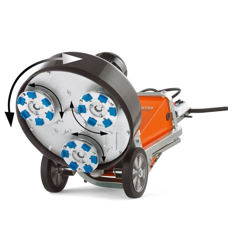 Husqvarna Dual Drive Technology™ enables maximum productivity and control of the concrete floor grinding and polishing process.