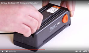 recharging the battery contour cordless 24v youtube video